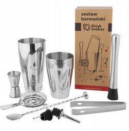 Zestaw barmański do drinków 8 el. Shaker Tin-Tin