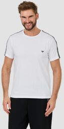 EMPORIO ARMANI Biały męski t-shirt bande logo