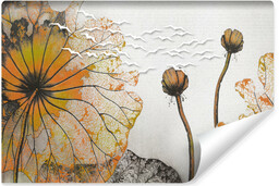Muralo Fototapeta Pomarańczowe Abstrakcyjne Liście 300x210cm