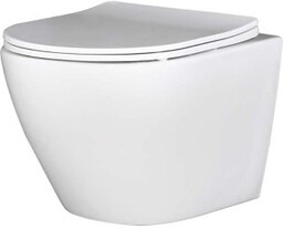 LAVEO Miska WC podwieszana DESNA bezkołnierzowa z deską