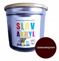 Farba do malowania domku drewnianego kryjąca Slovakryl Ciemnobrązowy