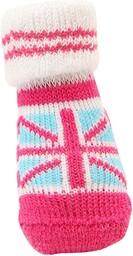 Puppia Union Jack skarpety dla psów, duże, różowe