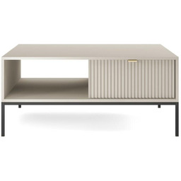 Stolik kawowy Delicious prostokątny beżowy z szufladą nowoczesny
