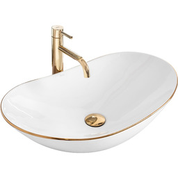 Rea Umywalka nablatowa Rea Royal Gold Edge