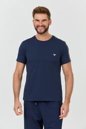 EMPORIO ARMANI Granatowy męski t-shirt bande logo