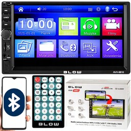RADIO SAMOCHODOWE BLUETOOTH 2 DIN 7 CALI RDS