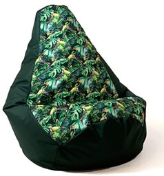 Go Gift Pufa worek sako GRUSZA DRUK czarny-papuga