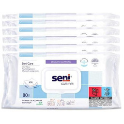 Zestaw Seni Care Chusteczki nawilżane, 6x80szt.