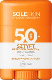 Soleskin, sztyft ochronny do twarzy i ciała, SPF