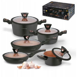 Zestaw Garnków Patelnia Marmurkowe z Pokrywkami Starke Pro