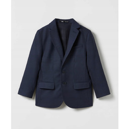 Zara Premium ciemnoniebieska strukturalna marynarka z domieszką wełny