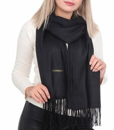Stylion Jednokolorowy Szalik damski duży Cashmere frędzle SZA-01