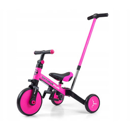 Rowerek trójkołowy 4w1 różowy jeździk z rączką Optimus