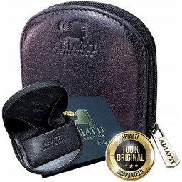 MAŁY EKSKLUZYWNY SKÓRZANY PORTFEL MĘSKI ABIATTI PODKÓWKA BILONÓWKA