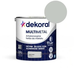 DEKORAL Farba antykorozyjna MULTIMETAL jasny szary 2,5L