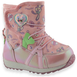 Kozaki zimowe śniegowce dla dziewczynki Wojtyłko 25074 Różowe