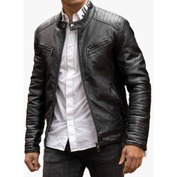 Kurtka Męska Czarna Bez Kaptura Eko Skóra Rozpinana