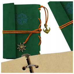 NOTES SKÓRZANY Zeszyt Planer Pamiętnik Dziennik Podróżnika Piracki