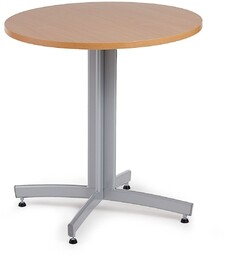 Okrągły stół do stołówki SANNA, Ø700x720 mm, srebrny/buk