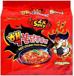 Ramyun o smaku ostrego kurczaka 2xSpicy, bombowo ostry