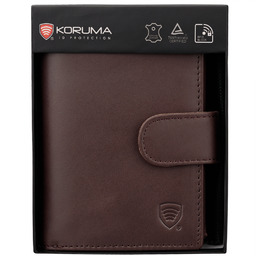 Skórzany męski zapinany portfel na karty i monety