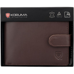 Portfel Męski Skórzany Antykradzieżowy RFID (brązowy)