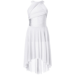 Sukienka Taniec Liryczny Współczesny Balet Body Kostium Biała