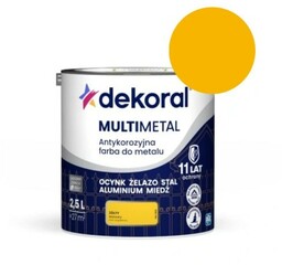 DEKORAL Farba antykorozyjna MULTIMETAL żółty 2,5L