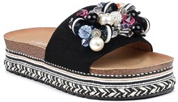 Klapki damskie na platformie na lato czarne