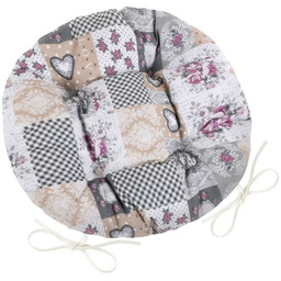 Bellatex Siedzisko DITA okrągłe pikowane Patchwork love, 40