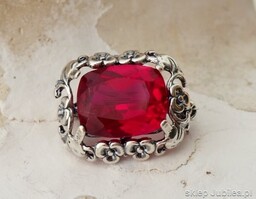 NATURALNY RUBIN 12,50ct srebrna broszka