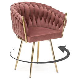 Krzesło obrotowe DC-7077S360 welur ciemny róż #44
