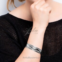 ankabizuteria.pl Srebrna bransoletka szeroka typu bangle oksydowana