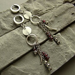 Pakamera Kolczyki Granat i piryt