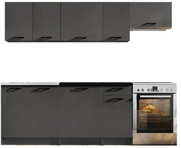 Elior Zestaw 7 szafek kuchennych 240 cm grafit