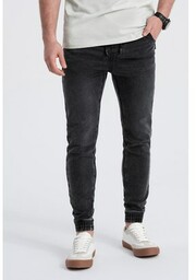 Spodnie męskie jeansowe JOGGER SLIM FIT - grafitowe
