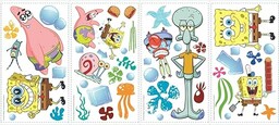 RoomMates Naklejki ścienne z możliwością repozycjonowania SpongeBob Kanciastoporty