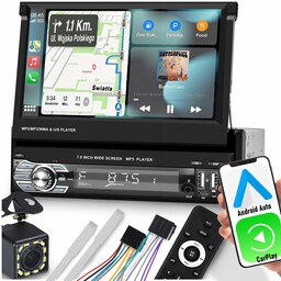 Radio Samochodowe 1DIN 7'' Bt Wysuwany Ekran Dotykowy
