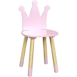 Elior Różowe krzesło dziecięce korona L2-B39
