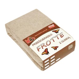 KARO Prześcieradło frotte z gumką 200x200 beżowe cappuccino