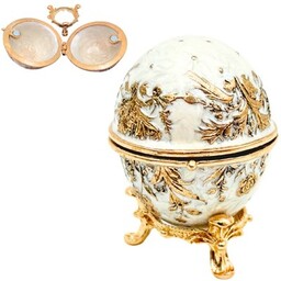 Szkatułka Jajo Jajko Faberge Metalowe Na Prezent
