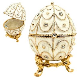 Szkatułka Jajo Jajko Faberge Metalowe Na Prezent