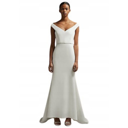 COAST SUKNIA ŚLUBNA ECRU ELEGANCKA MAXI 38 1YŻY