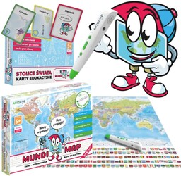 Zestaw MundiMap Mapa Interaktywna + Karty Edukacyjne Stolice