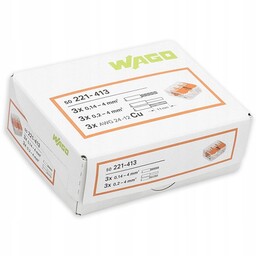 Złączka Wago 221-413 Szybkozłączka 3x4mm 50 Szt