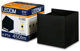 Kinkiet zewnętrzny LED 2x3W 3000K IP54 czarny CUBE