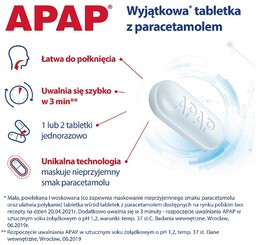 APAP Lek przeciwbólowy i przeciwgorączkowy, 100 tabletek