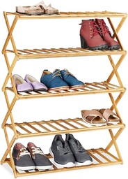 Relaxdays Składany regał na buty, 5 poziomów, 15
