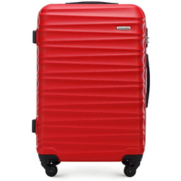 Średnia walizka z ABS-u z żebrowaniem czerwona