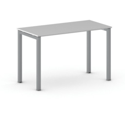 Biurko PRIMO SQUARE, 120x60 cm, szaro-srebrna podstawa, szary